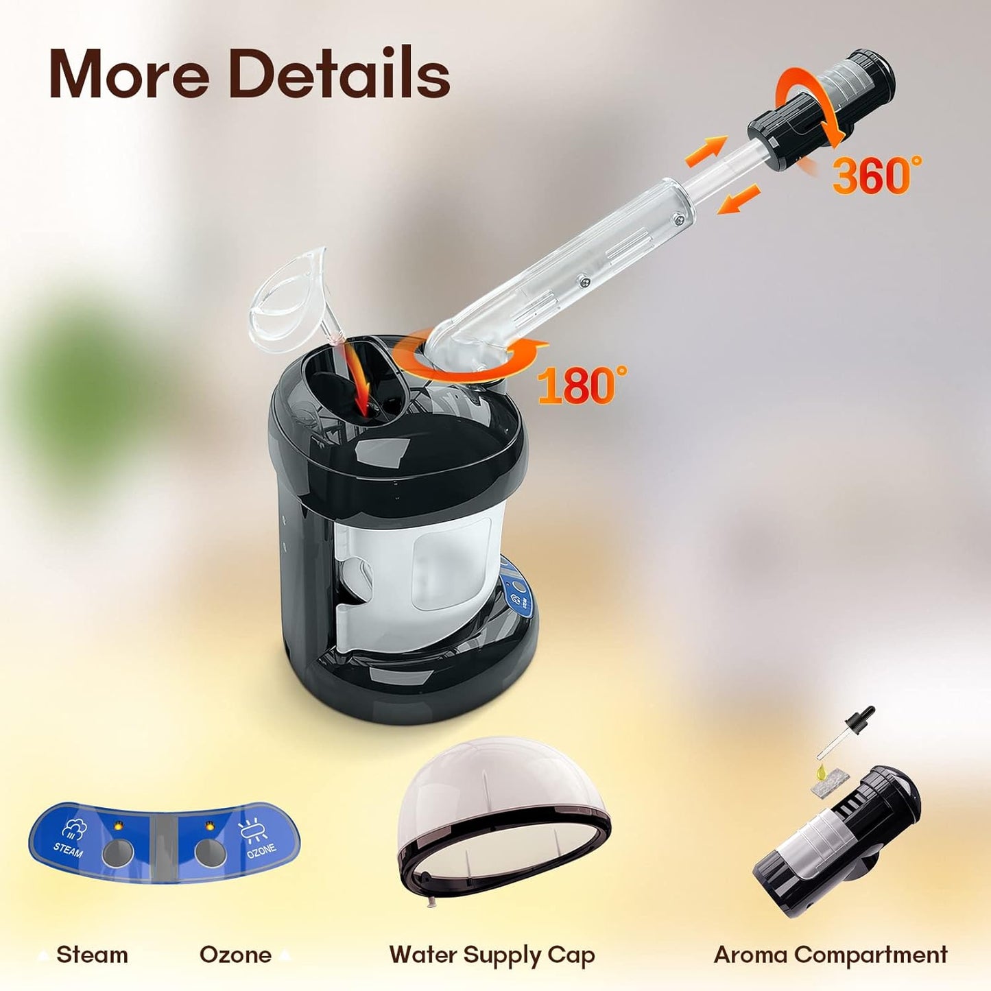 2 in 1 Hair+ Facial Steamer