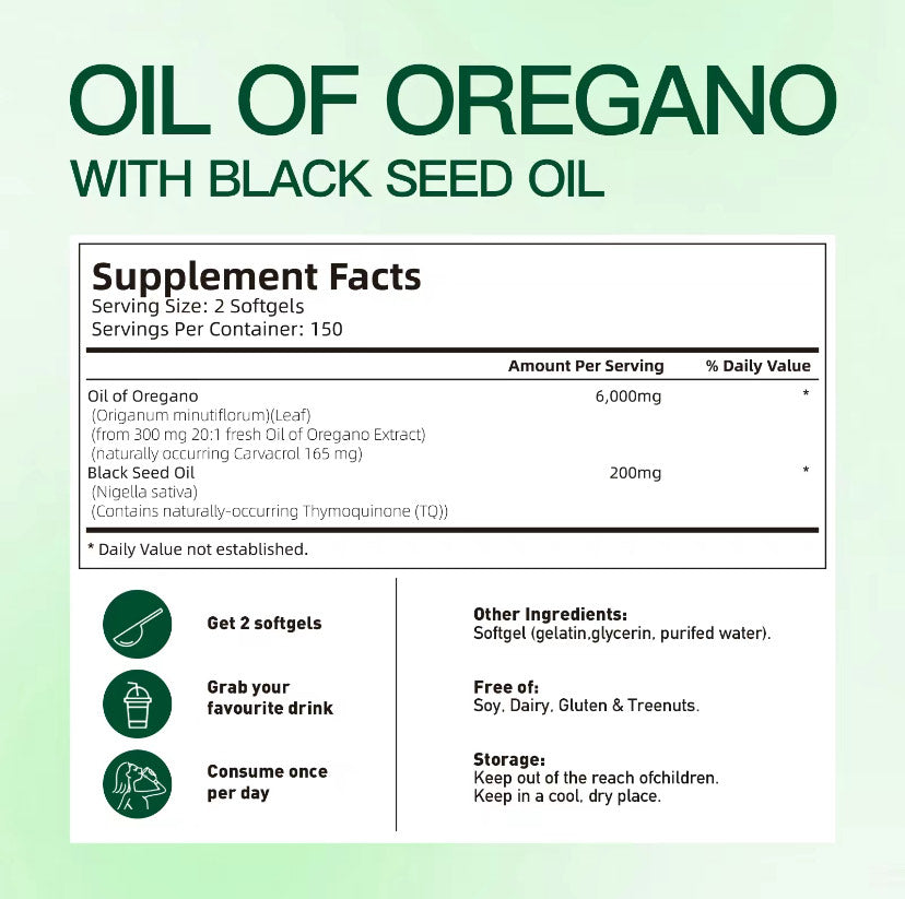 Oregano Oil Infused with Black Seed Oil