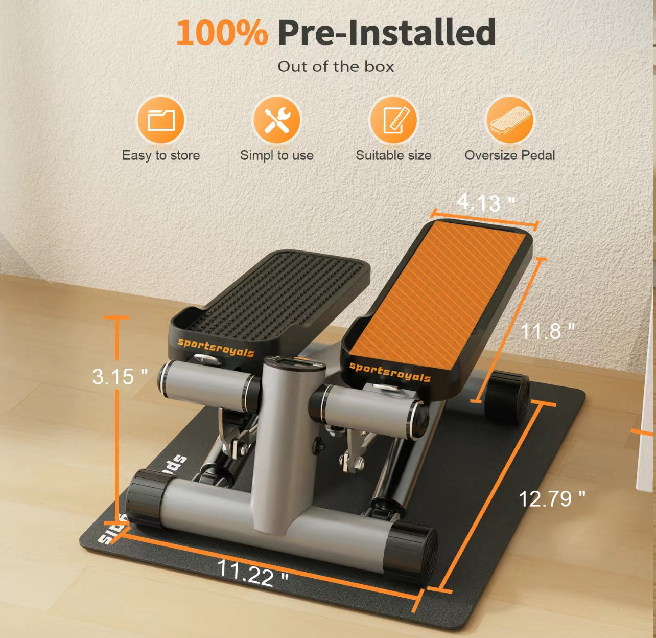 Twisting Stepper w/Resistance Bands