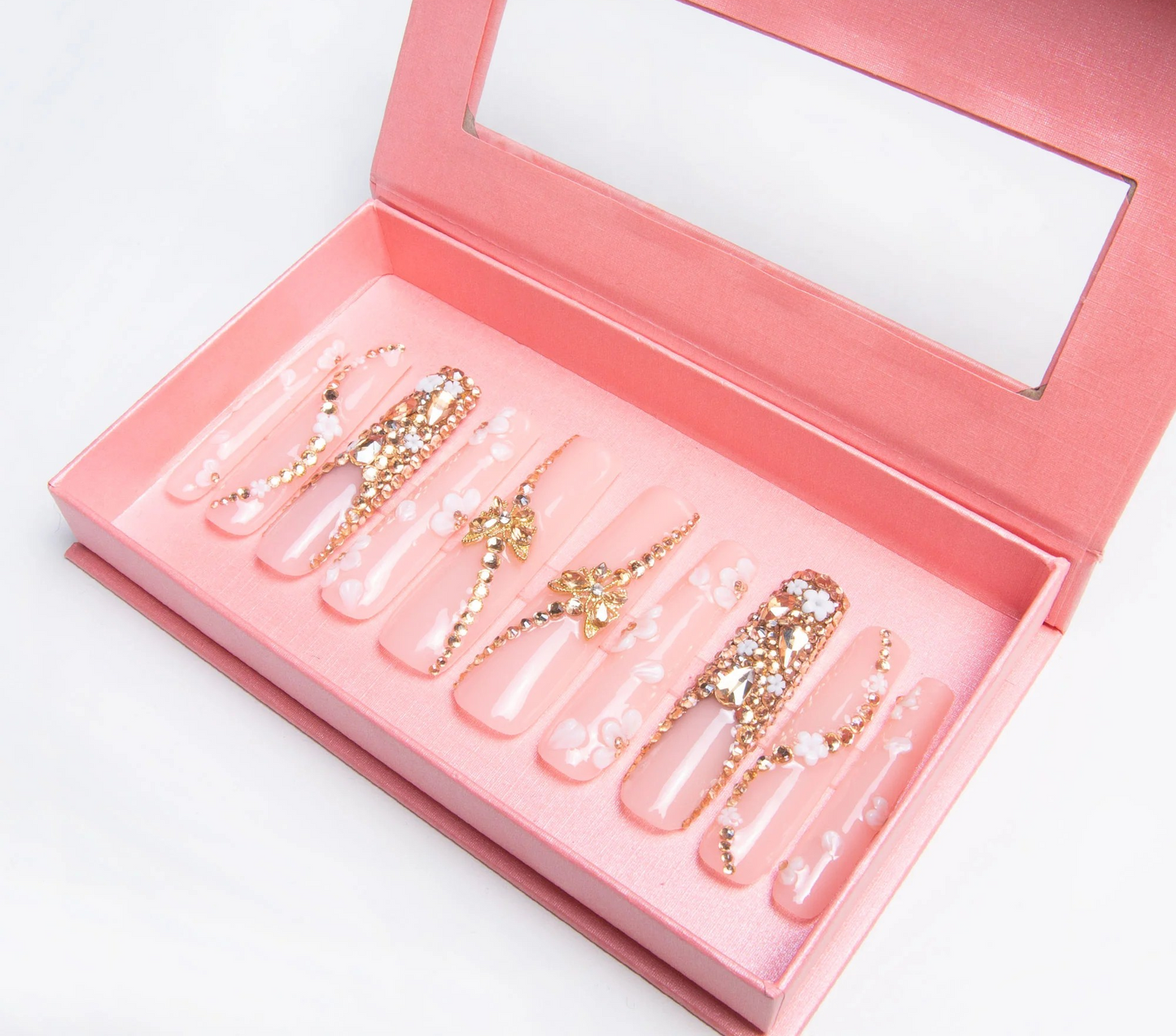 Rosy Bloom Handmade Nails