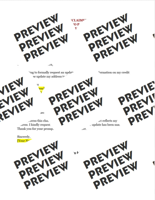 Change of Personal Info Letter