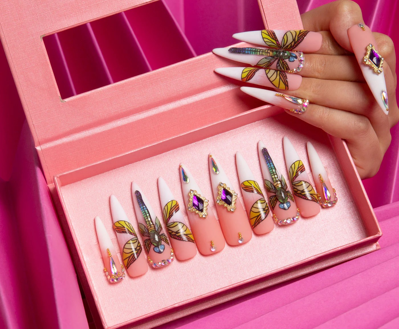 Mystic Wings Handmade Stiletto Nails