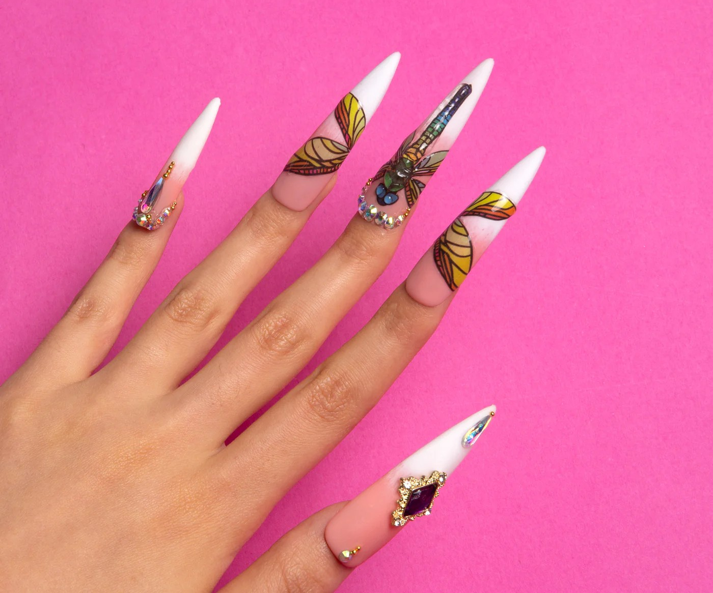 Mystic Wings Handmade Stiletto Nails